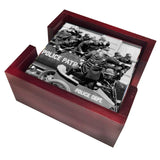 Keystone Cops Crowded In Patrol Car and Motorcycle Flag Tile Coaster Set and Holder