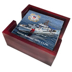 United States Coast Guard Seal Forrest Rednour WPC-1129 Tile Coaster Set and Holder