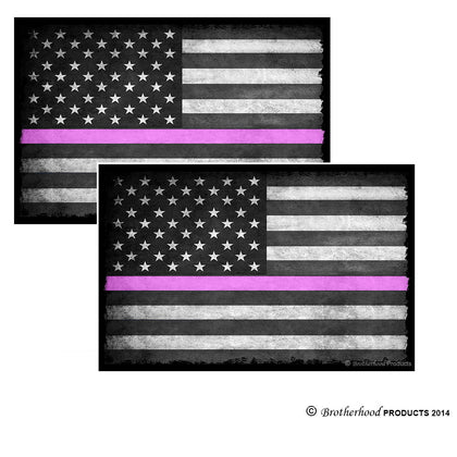 Thin Pink Line Breast Cancer Awareness Decal. Package of 4