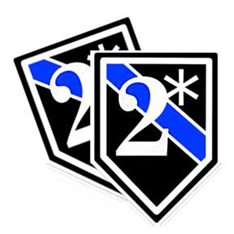 2 Asterisk Thin Blue Line Shield Decal Pack Of 2
