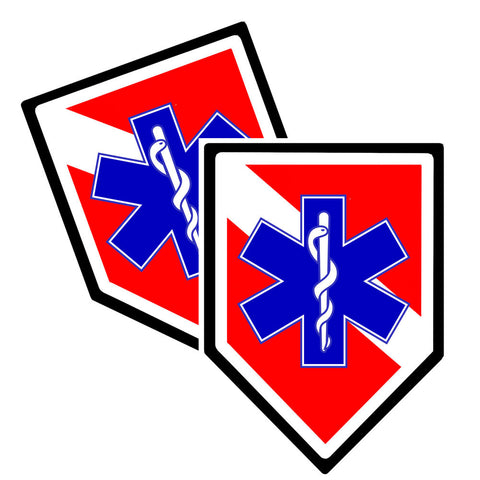 Police Sticker For EMT or EMS Star of Life Size Size 3.75 x 1.90"
