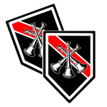 Thin Red Line Batallion Cheif Bugle Unit Shield Shaped Decal Package of 4