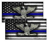 Thin Blue Line American Flag  Colonel Police Decal Package of 4