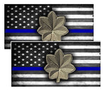 Thin Blue Line American Flag  Major Police Decal Package of 4