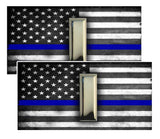 Thin Blue Line American Flag  Lieutenant Police Decal Package of 4