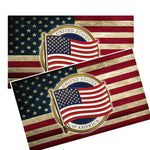 Presidents Seal United States of America on  Distressed American Flag Decal Pack of 4