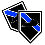  Police Sticker State of Kentucky Thin Blue Line Package of 2 Size 2 x 3.75 inches 