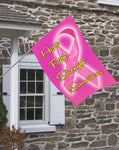 Hope, Faith Strength, Survivor Breast Cancer Awareness Decorative House Flag