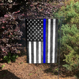 Thin Blue Line Subdued American Flag Garden Flag