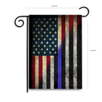 Thin Blue Line American Flag Law Enforcement Garden Flag