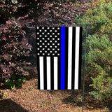 Double Sided Thin Blue Line American Flag Law Enforcement Garden Flag