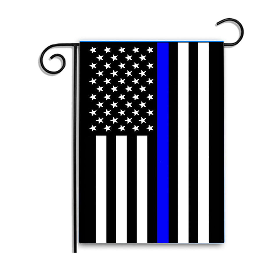 Double Sided Thin Blue Line American Flag Law Enforcement Garden Flag