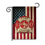 Double Sided Firefighter Maltese Cross American Flag Garden Flag