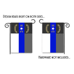 Double Sided Subdued North Carolina State Flag Thin Blue Line Garden Flag