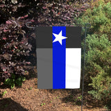 Double Sided Subdued Texas State Flag Thin Blue Line Law Enforcement Garden Flag