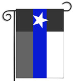 Double Sided Subdued Texas State Flag Thin Blue Line Law Enforcement Garden Flag