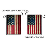 Double Sided American Flag Garden Flag - Vintage Distressed Style Garden Flag
