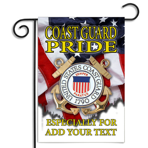 Personalized United States Coast Guard Pride Garden Flag