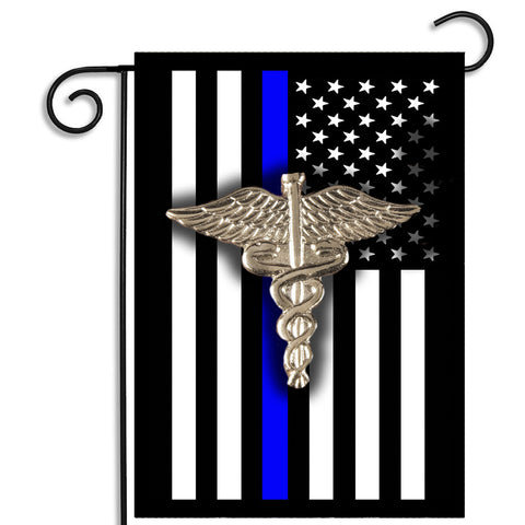Double Sided Thin Blue Line Law Enforcement Nurse Emblem Garden Flag