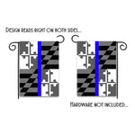Double Sided Maryland State Flag Thin Blue Line Law Enforcement Garden Flag
