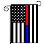 Thin Red Line Thin Blue Line Law Enforcement Firefighter Nylon Garden Apartment Flag