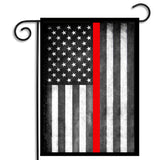 Subdued American Flag Firefighters Thin Red Line Nylon Garden Apartment Flag