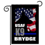 Double Sided Personalized United States Air Force Military Police K9 Dog Garden Flag
