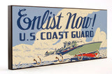 Vintage Enlist Now US Coast Guard Key Hanger