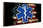 EMS Star of Life Distressed American Flag Key Hanger