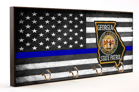Thin Blue Line Georgia State Patrol Key Hanger