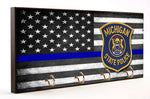 Thin Blue Line Michigan State Police Key Hanger