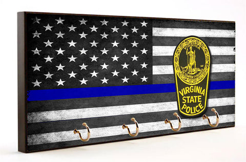 Blue Line Virginia State Highway Patrol Key Hanger