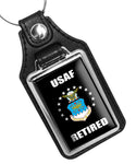 United States Air Force USAF Retired Faux Leather Key Ring