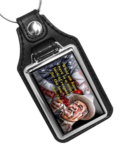 Smokey and The Bandit Sheriff Buford T Justice Quote Design Faux Leather Key Ring