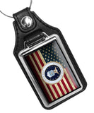 United States Air Force Seal American Flag Faux Leather Key Ring
