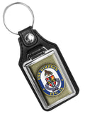 United States Navy Ship USS Simpson FFG 56 Faux Leather Key Ring