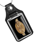 United States Coast Guard Company Commander Emblem Faux Leather Key Ring