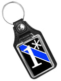 Thin Blue Line One Ass To Risk 1* Police Sheriff Faux Leather Key Ring