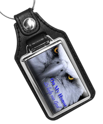 Police Sheriff On My Honor So Help Me God Design Faux Leather Key Ring