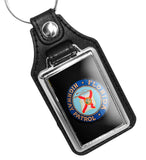 Florida Highway Patrol Car Door Emblem Retired Design Faux Leather Key Ring