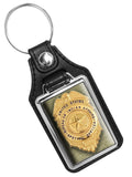 United States Bureau of Indian Affairs Special Officer Badge Design Faux Leather Key Ring