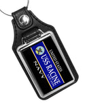 United States Navy Ship USS Racine LST-1191 Faux Leather Key Ring