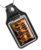 Firefighter Keep Fire In Your House Design Faux Leather Key Ring