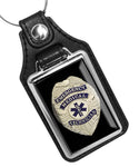 Emergency Medical Technician Star of Life Badge Emblem Faux Leather Key Ring