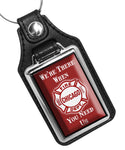 Chicago Fire Department Maltese Cross Design Faux Leather Key Ring