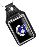 United States Air Force 10th Air Base Wing Faux Leather Key Ring