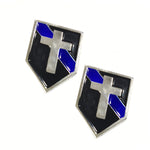 Thin Blue Line Police Chaplains Christian Cross Lapel Pin