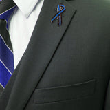 Thin Blue Line Ribbon Shape  Police Sheriff Memorial Lapel Pin