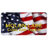 American Flag Molon Labe Come and Take It Aluminum License Plate