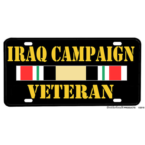 Iraq Campaign Veteran Ribbon Design Aluminum License Plate